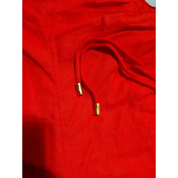 VIX Paula Hermanny Carina Red Lace up Resortwear Beach Vacation Jumpsuit Size 0 - Picture 5 of 13